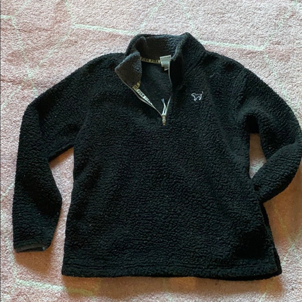 VICTORIA'S SECRET PINK SHERPA BOYFRIEND PULLOVER